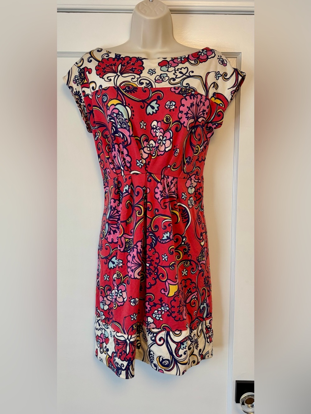 Lilly Pulitzer Mila Short Sleeve Stretch Shift Dress Floral Paisley Size S
